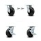 Service Caster 5 Inch Rubber on Steel Caster Set with Roller Bearings 2 Swivel Lock 2 Brake SCC SCC-30CS520-RSR-BSL-2-TLB-2 - alternate 1